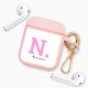 Housse pour Airpods silicone liquide rose Initiale N Motif Ecriture Tendance La Coque Francaise