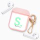 Housse pour Airpods silicone liquide rose Initiale S Motif Ecriture Tendance La Coque Francaise