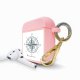 Housse pour Airpods silicone liquide rose Boussole Motif Ecriture Tendance La Coque Francaise