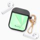 Housse pour airpods silicone liquide noir Vert géométrique Motif Ecriture Tendance La Coque Francaise