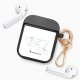 Housse pour airpods silicone liquide noir Carte Motif Ecriture Tendance La Coque Francaise