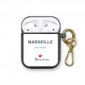 Housse pour airpods silicone liquide noir Marseille mon amour Motif Ecriture Tendance La Coque Francaise