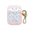 Housse pour Airpods silicone liquide rose Triangles multicolors Motif Ecriture Tendance La Coque Francaise