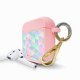 Housse pour Airpods silicone liquide rose Triangles multicolors Motif Ecriture Tendance La Coque Francaise