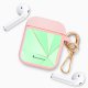 Housse pour Airpods silicone liquide rose Vert géométrique Motif Ecriture Tendance La Coque Francaise