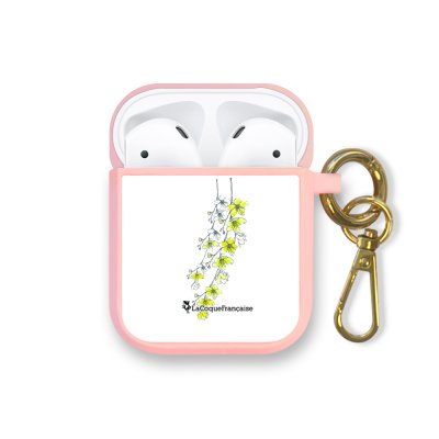 Housse pour Airpods silicone liquide rose Fleurs Cerisiers Motif Ecriture Tendance La Coque Francaise