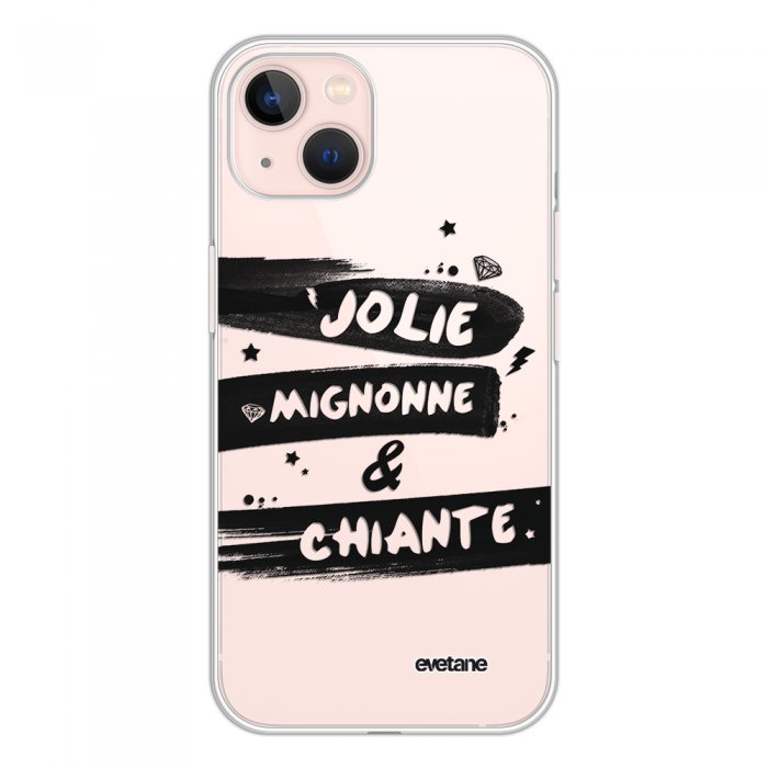 Coque iPhone 13 silicone transparente Jolie Mignonne et chiante