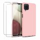 Coque Samsung Galaxy A12 Silicone liquide Rose + 2 Vitres en Verre trempé Protection écran Antichocs