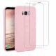 Coque Samsung Galaxy S8 Silicone liquide Rose + 2 Vitres en Verre trempé Protection écran Antichocs