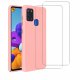 Coque Samsung Galaxy A21S Silicone liquide Rose + 2 Vitres en Verre trempé Protection écran Antichocs