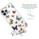 Coque iPhone 13 Pro Max anti-choc souple angles renforcés transparente Papillons Multicolors Evetane.