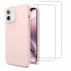  Coque iPhone 11 Silicone liquide Rose + 2 Vitres en Verre trempé Protection écran Antichocs