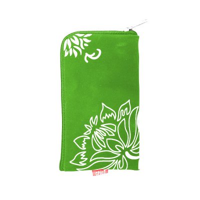 Forcell pochette zip verte motif fleurs iPhone 3G, 3GS, 4 et 4S