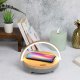 Enceinte Bluetooth 5W LED avec  chargeur induction rapide - Bois et Gris