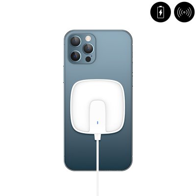 Chargeur à induction avec charge rapide magnétique extra-fin Blanc Compatible iPhone 13 Pro Max