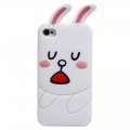 Coque silicone blanche lapin pour iPhone 4/4S