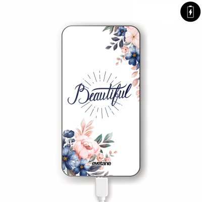 Batterie verre trempé 8000mAh Beautiful Motif Ecriture Tendance Evetane