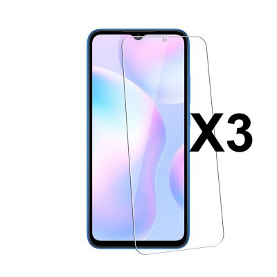 Lot de 3 vitres en verre trempé Compatible  Xiaomi Redmi  9A 