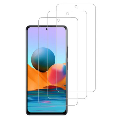 Lot de 3 vitres en verre trempé Compatible  Xiaomi Redmi Note 10 Pro 