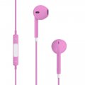 Ecouteurs nouvelle génération roses avec commande et micro mini jack 3.5 mm
