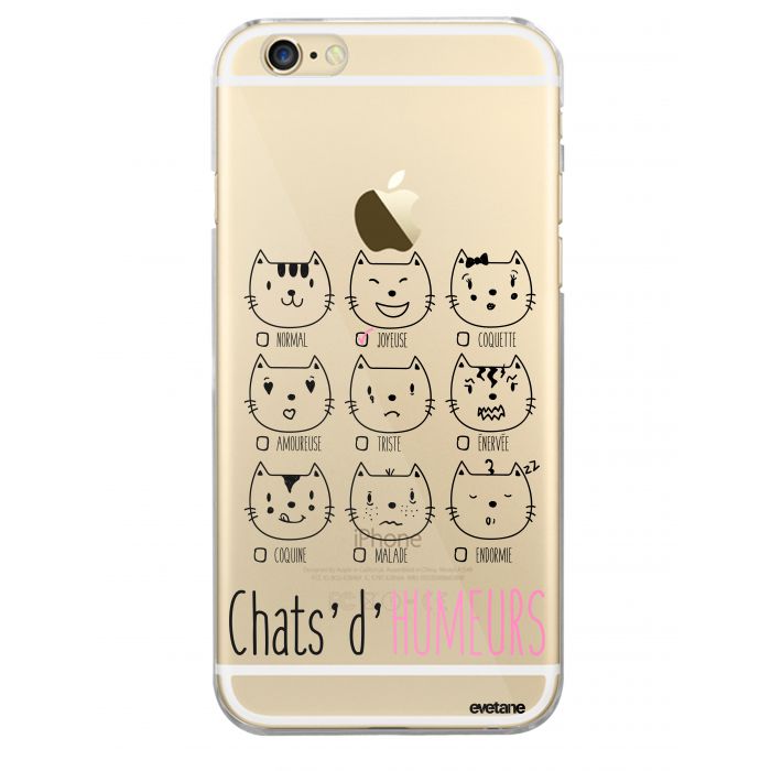 Coque Iphone 6 6s Souple Transparente Chats D Humeurs Motif Ecriture Tendance Evetane Coquediscount