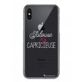 Coque iPhone X/Xs rigide transparente Jalouse et capricieuse blanc Dessin La Coque Francaise