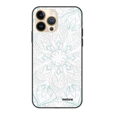 Coque iPhone 13 Pro Coque Soft Touch Glossy Mandala Turquoise Design Evetane