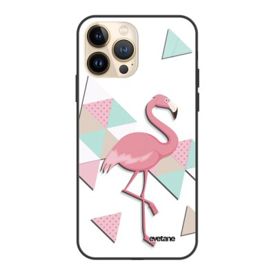Coque iPhone 13 Pro Coque Soft Touch Glossy Flamant Rose Graphique Design Evetane