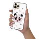 Coque iPhone 13 Pro Coque Soft Touch Glossy Panda Géométrique Rose Design Evetane