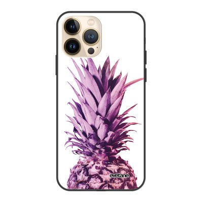 Coque iPhone 13 Pro Coque Soft Touch Glossy Ananas Dégradé Violet Design Evetane