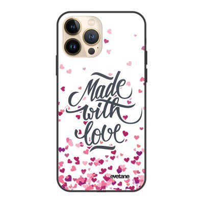 Coque iPhone 13 Pro Coque Soft Touch Glossy Made with love Design Evetane