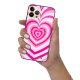 Coque iPhone 13 Pro Coque Soft Touch Glossy Coeur Psychédélique Rose Design Evetane