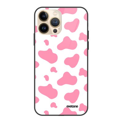 Coque iPhone 13 Pro Coque Soft Touch Glossy Cow print pink Design Evetane