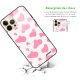Coque iPhone 13 Pro Coque Soft Touch Glossy Cow print pink Design Evetane