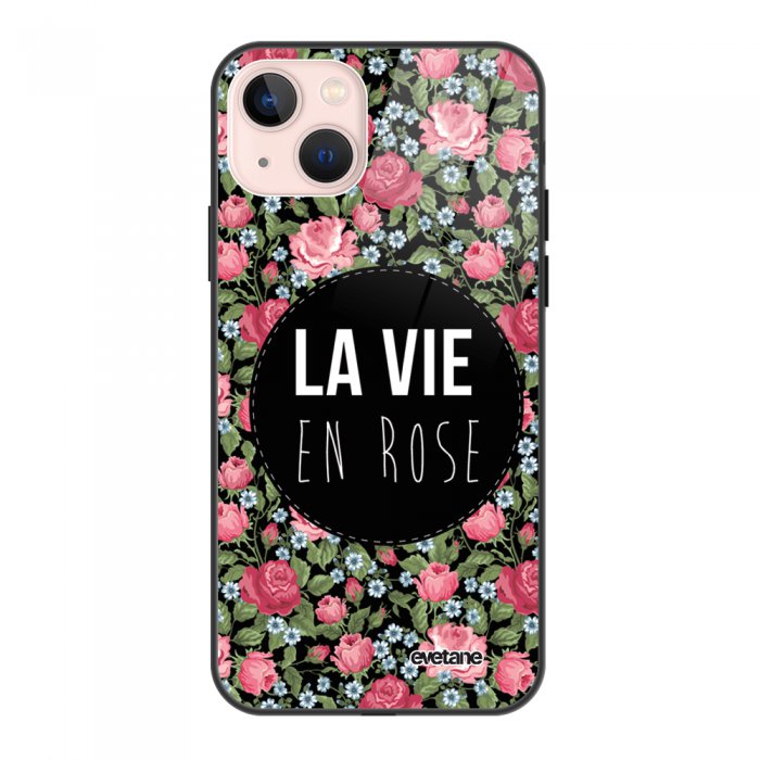 Coque iPhone 13 Coque Soft Touch Glossy La Vie en Rose Design Evetane