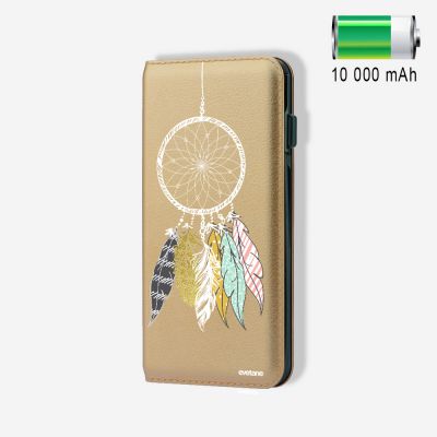 Batterie externe 10 000 mAh Attrape Rêves Scandinave compatible Lightning & Micro USB - Or