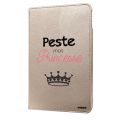 Etui iPad Air rigide or Peste mais Princesse Ecriture Tendance et Design Evetane