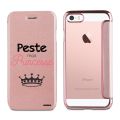 Etui iPhone 5/5S/SE souple rose gold Peste mais Princesse Ecriture Tendance et Design Evetane