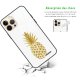 Coque iPhone 13 Pro Max Coque Soft Touch Glossy Ananas Or Design Evetane