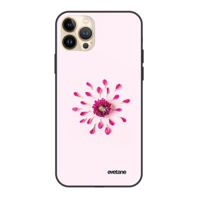 Coque iPhone 13 Pro Max Coque Soft Touch Glossy Fleur Rose Fushia Design Evetane