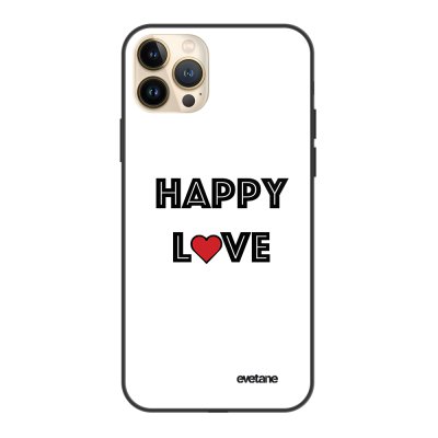 Coque iPhone 13 Pro Max Coque Soft Touch Glossy Happy Love Design Evetane