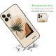 Coque iPhone 13 Pro Max Coque Soft Touch Glossy Palmier et Soleil beige Design Evetane
