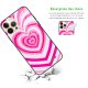 Coque iPhone 13 Pro Max Coque Soft Touch Glossy Coeur Psychédélique Rose Design Evetane