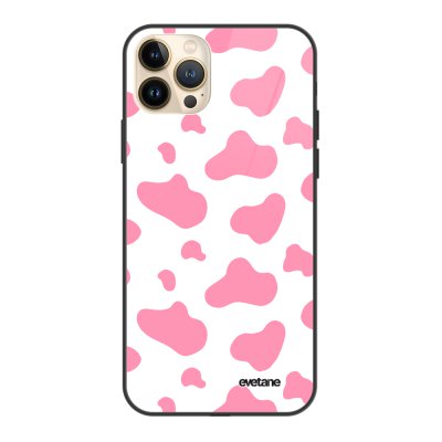 Coque iPhone 13 Pro Max Coque Soft Touch Glossy Cow print pink Design Evetane