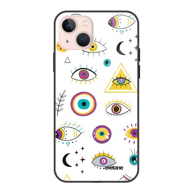 Coque iPhone 13 Coque Soft Touch Glossy Multi Yeux Design Evetane