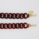 Chaîne bijoux Alice avec mousquetons dorés de 120 cm en résine ultra résistante coloris écaille rouge