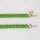 Chaîne bijoux Sarah avec mousquetons dorés de 120 cm en résine ultra résistante Vert Olive Mat