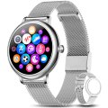 Montre Connectée Femme Argent, Smartwatch Sport Etanche , Moniteur de Fréquence Cardiaque, Podomètre Calorie, Multifonctions ,Montre de Fitness avec 1 bracelet Gris offert