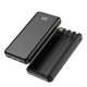 Batterie de secours 10 000 mAh avec câbles USB +USB-C + Lightning + microUSB  inclus - noir