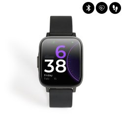 Montre connectée Bluetooth fréquence cardiaque, mesure de la température, suivi d'activités, analyse du sommeil, podomètre Noir